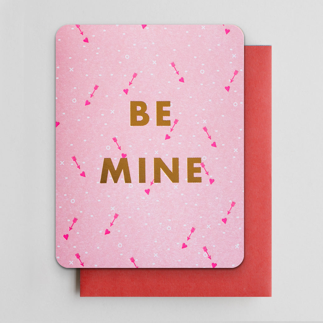 Be Mine Valentine gold foil card