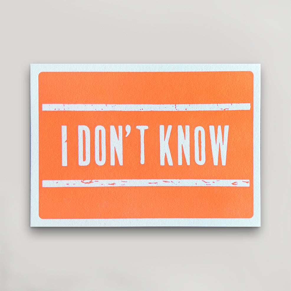 I Don't Know Postcard