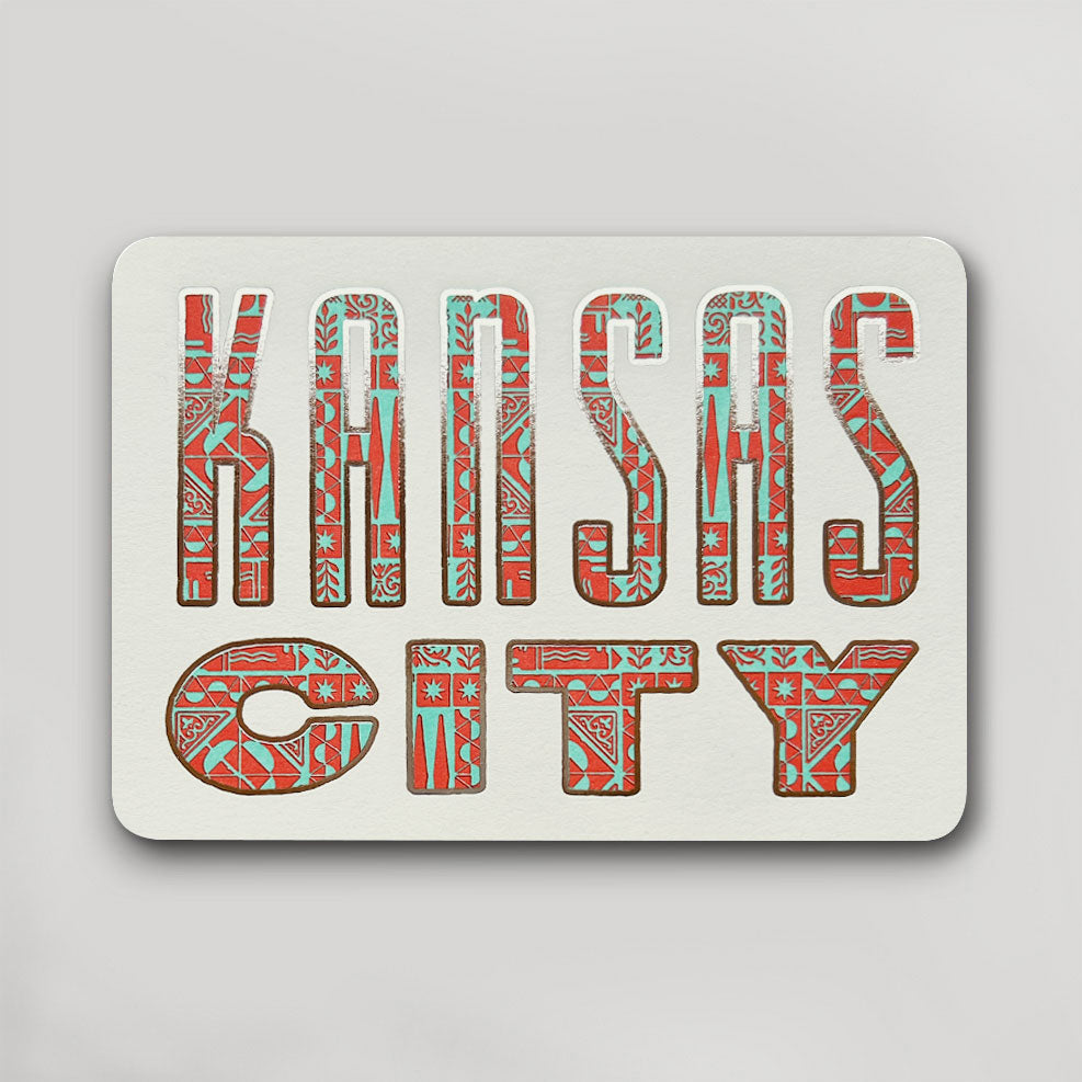 Kansas City Postcard - Red, Teal and Silver