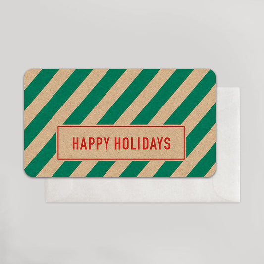 Happy Holidays Green Stripe Enclosure
