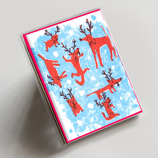 Winter Doggy Land Boxed Set of Six