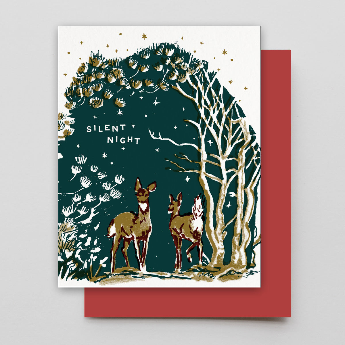 Silent Night Deer Boxed Set Letterpress Card Boxed Set