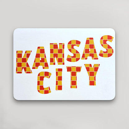 Kansas City Checkered Postcard - Red and Gold