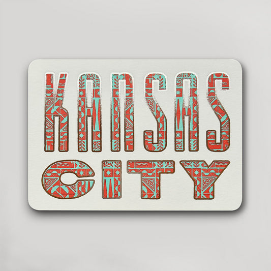Kansas City Postcard - Red, Teal and Silver